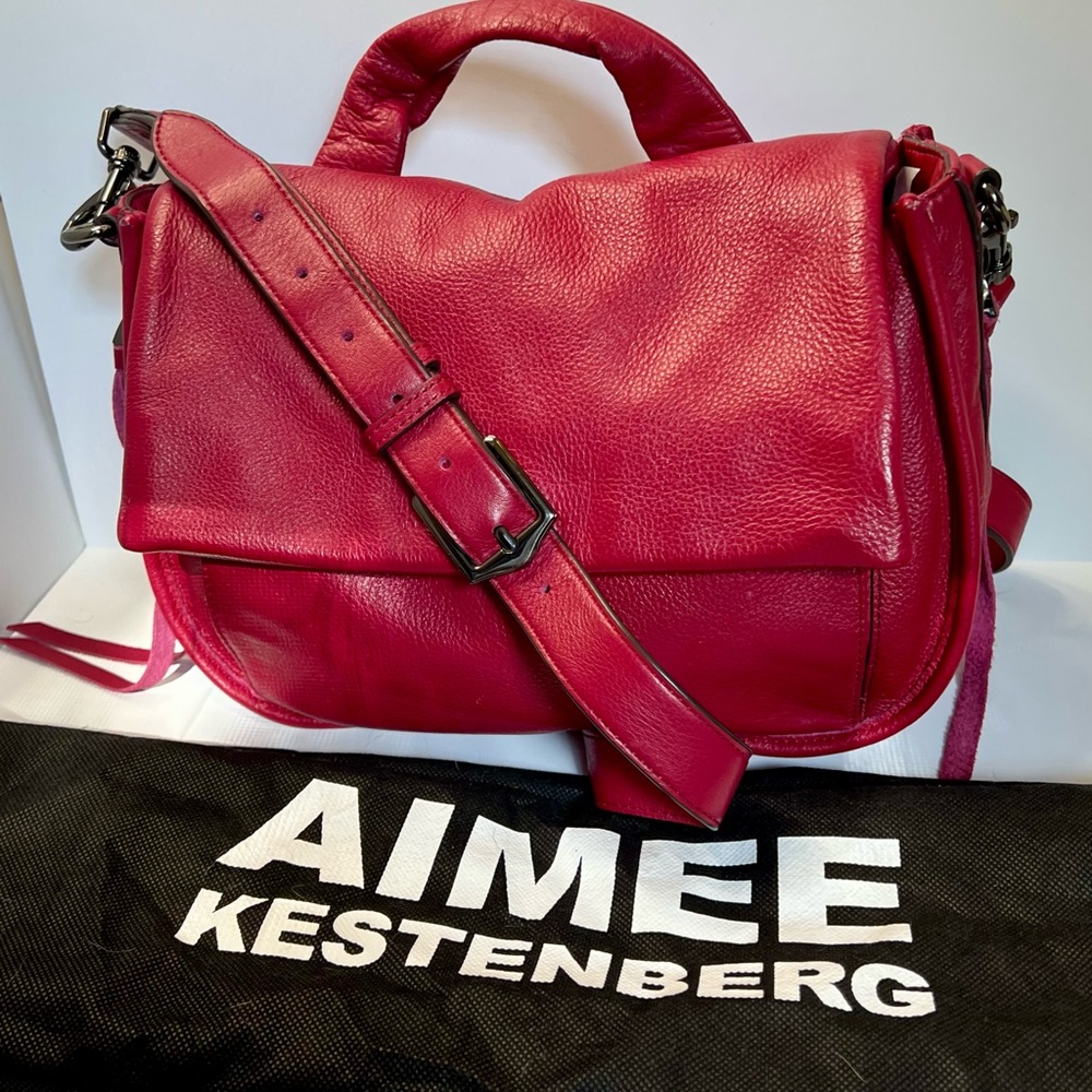 Aimee Kestenberg Red Leather Astor Saddle Bag
